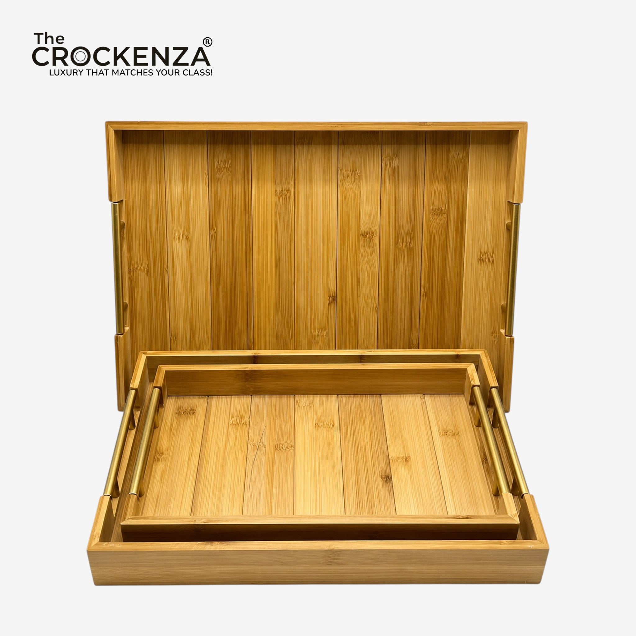 3-Piece Wooden Serving Tray Set with Handles – Premium Solid Wood Decorative & Breakfast Trays for Home, Coffee Table & Kitchen (Copy) (Copy)