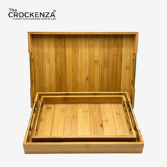 3-Piece Wooden Serving Tray Set with Handles – Premium Solid Wood Decorative & Breakfast Trays for Home, Coffee Table & Kitchen (Copy) (Copy)