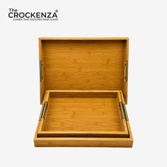 3-Piece Wooden Serving Tray Set with Handles – Premium Solid Wood Decorative & Breakfast Trays for Home, Coffee Table & Kitchen (Copy)