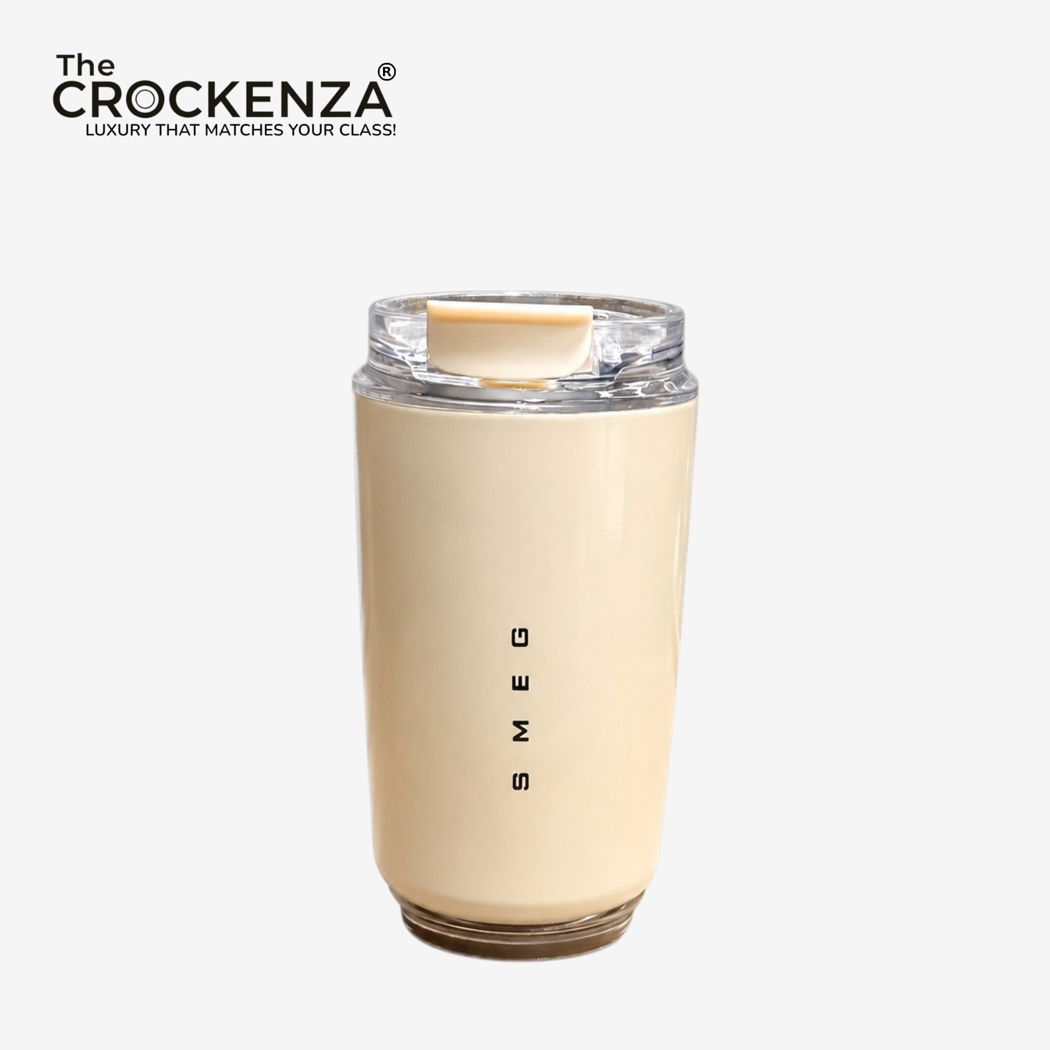 SMEG Style Premium Stainless Steel Travel Tumbler – Leak-Proof Coffee Cup with Clear Lid | White 320ML