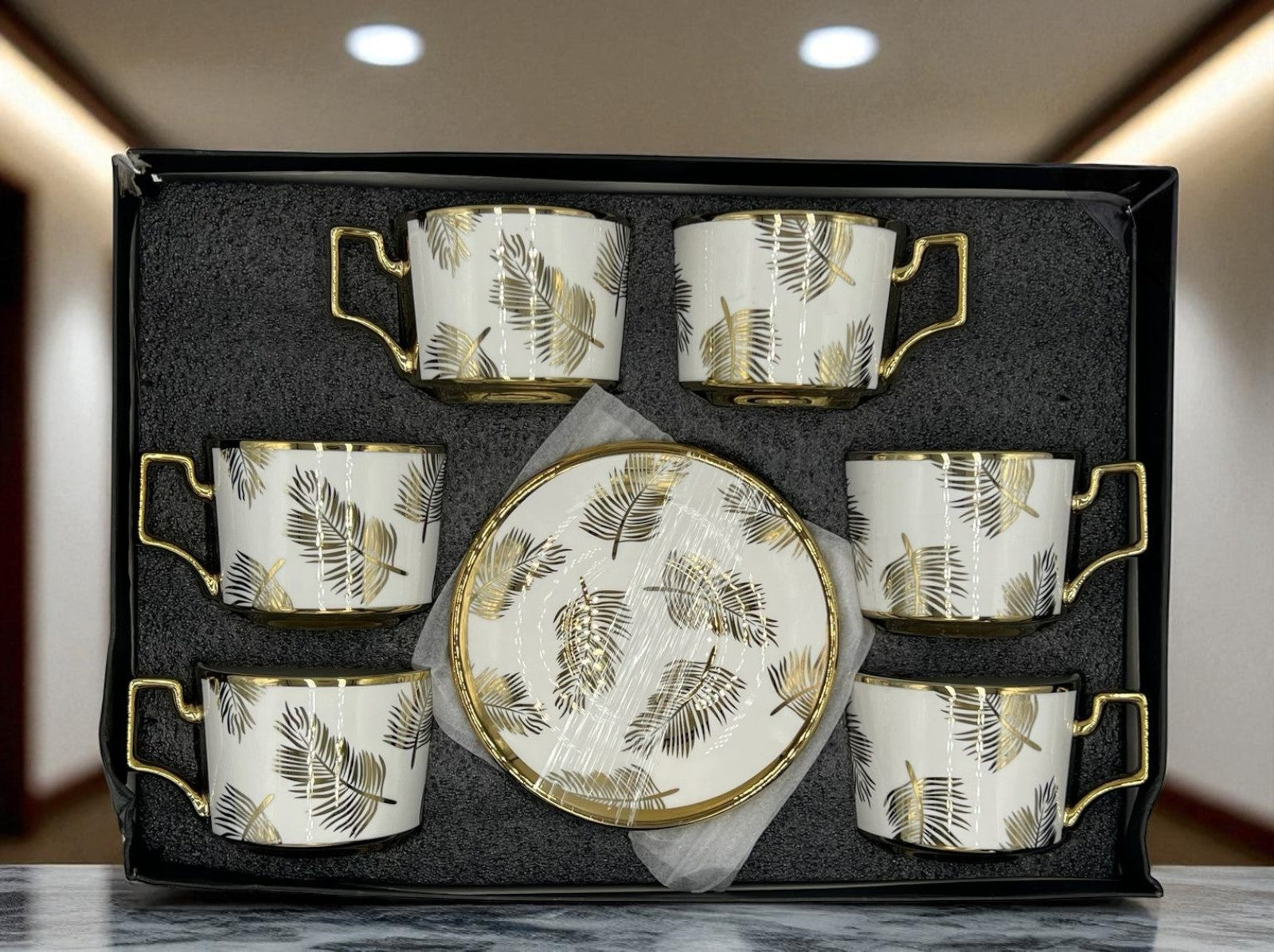 Everyday Elegance Cup & Saucer Set 12 (Pcs) - Leaf detailing