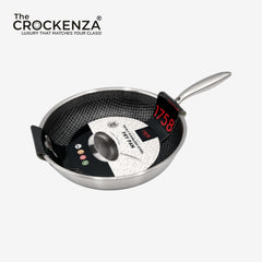 OSFE 30cm Tri-Ply Stainless Steel Fry Pan – Premium Patterned Cooking Pan