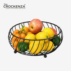 Premium Metal Fruit Basket  – Modern Wire Storage Bowl for Dining Table & Kitchen Counter