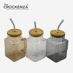 Luxury Glass Sipper with Bamboo Lid & Reusable Glass Straw