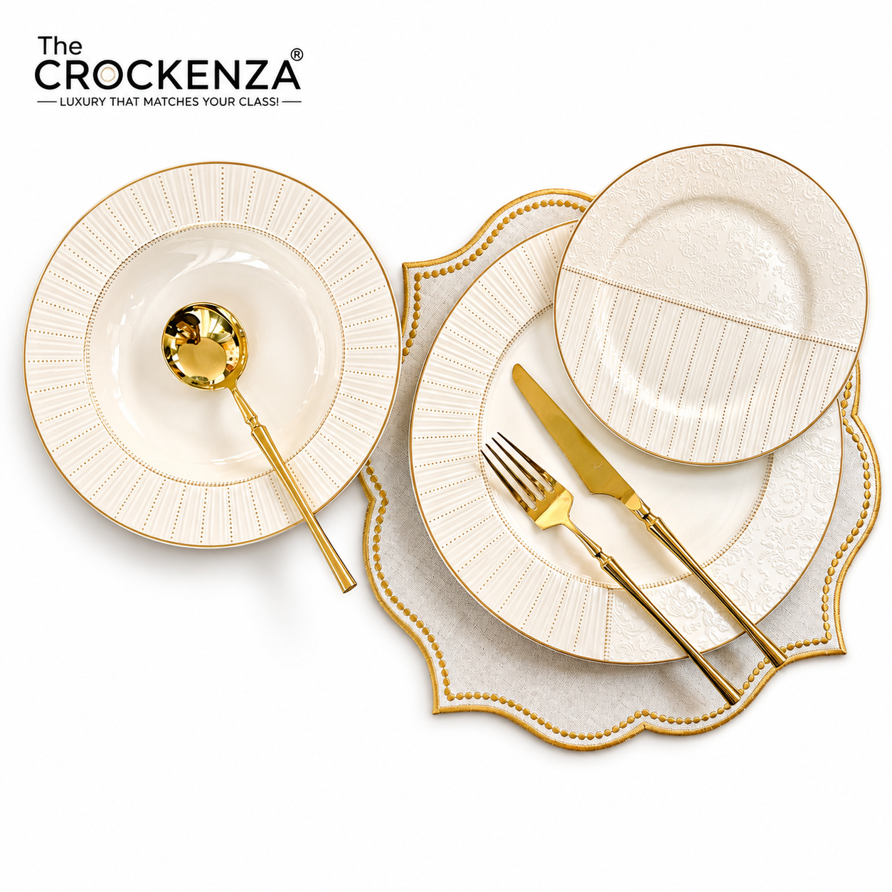 Luxury 18-Piece Johnson Bros inpired White Textured Plate Set – Ideal for 6-Person Table Setting (DS-159)