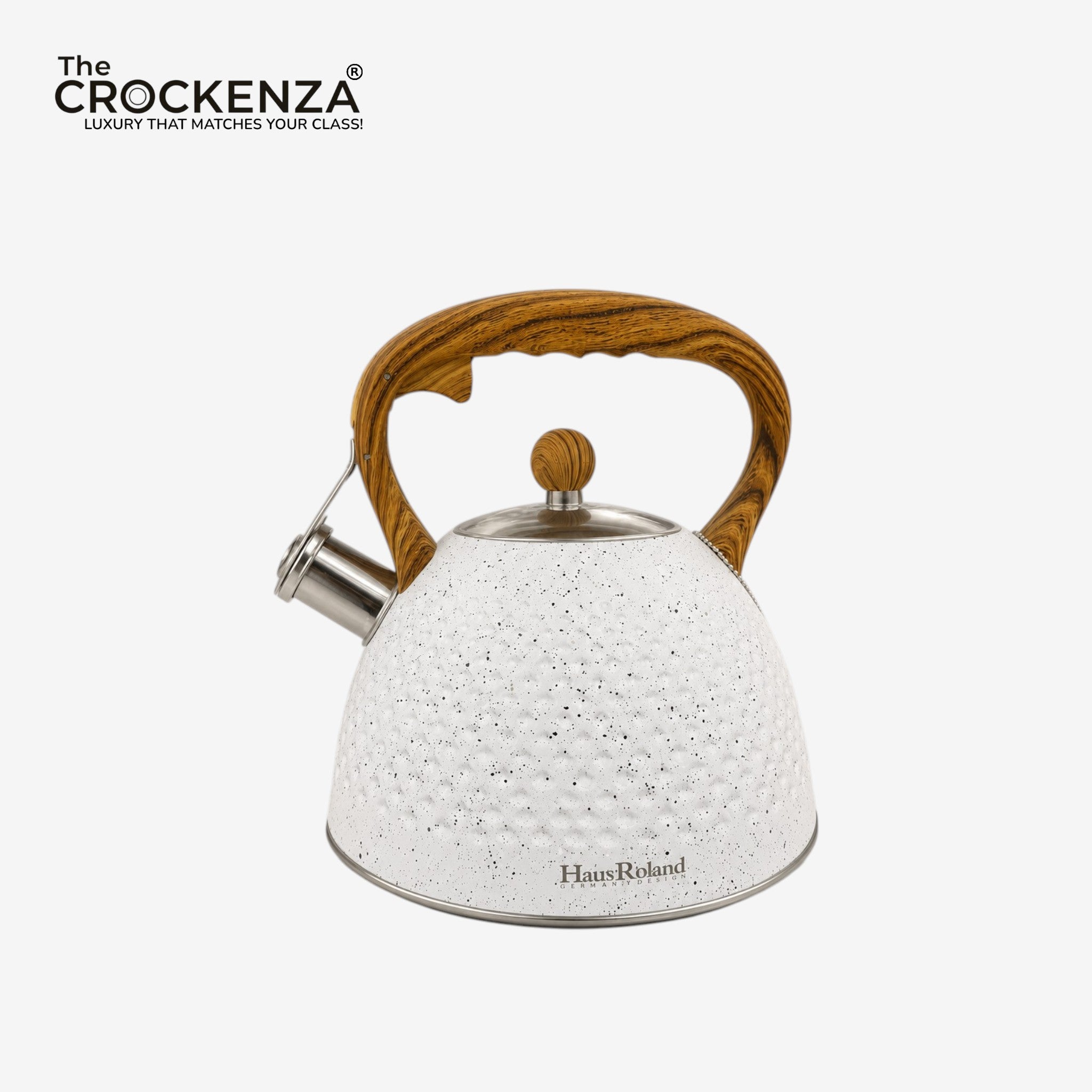 Luxury 3L Stainless Steel Whistling Tea Kettle | Wood-Grain Handle