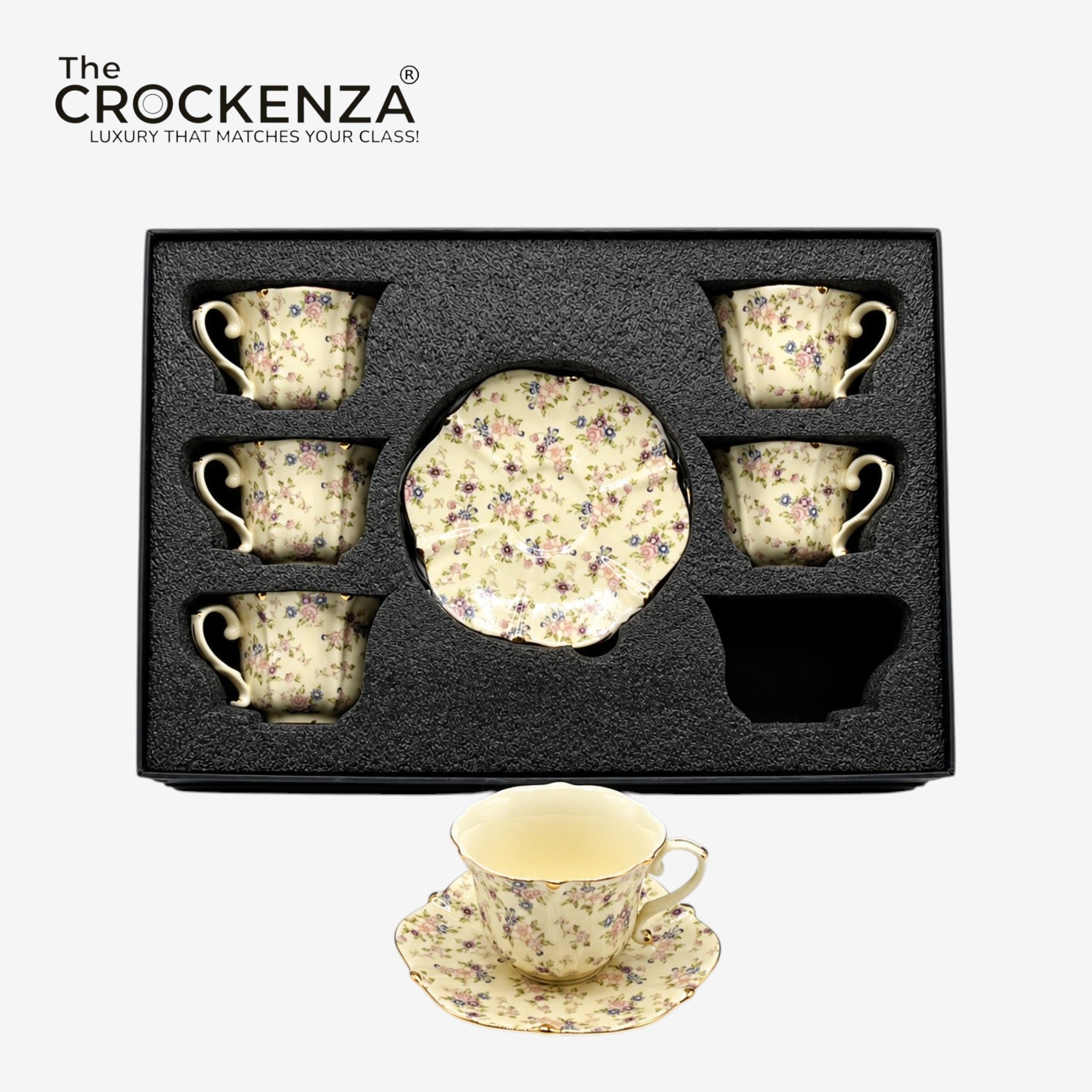 Luxury 12 Pcs Floral Cup & Saucer Set