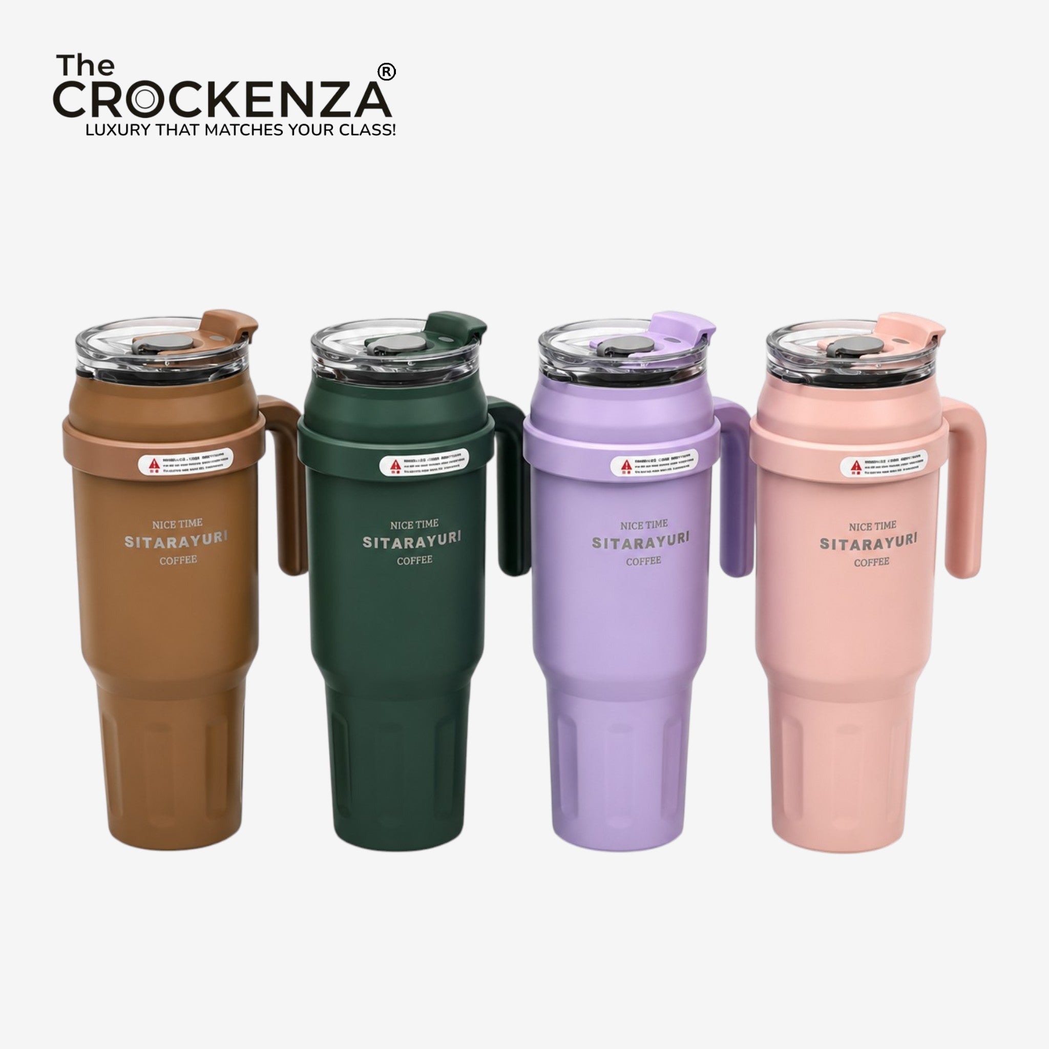 Luxury SITARAYURI 1480ML Insulated Coffee Tumbler with Handle & Straw | Large Capacity Stainless Steel Vacuum Travel Mug