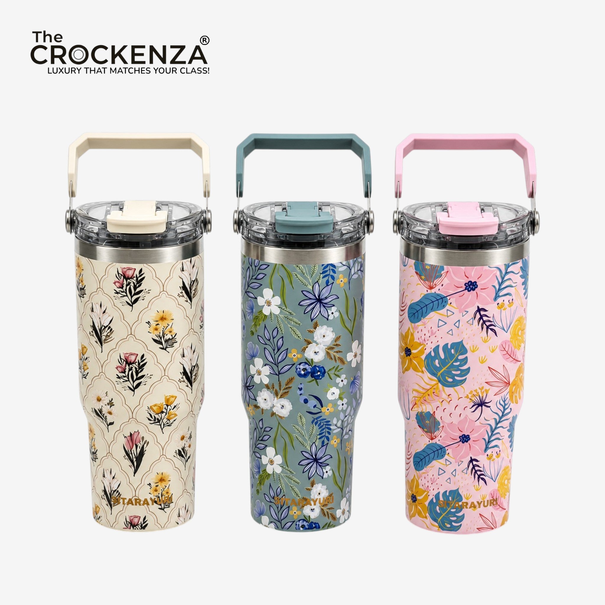 Luxury SITARAYURI 900ML Insulated Coffee Mug with Handle | Stainless Steel Vacuum Travel Tumbler