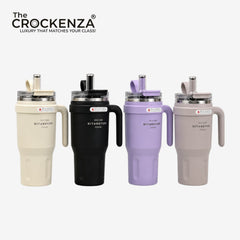 Luxury SITARAYURI 1100ML Insulated Coffee Tumbler with Handle & Straw | Large Capacity Stainless Steel Vacuum Travel Mug
