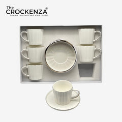 Luxury White 12-Piece Cup & Saucer Set – Elegant Premium Tea & Coffee Set