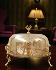 Luxury Metallic Cake Dish with Gold detailing - An elegant addition to your table