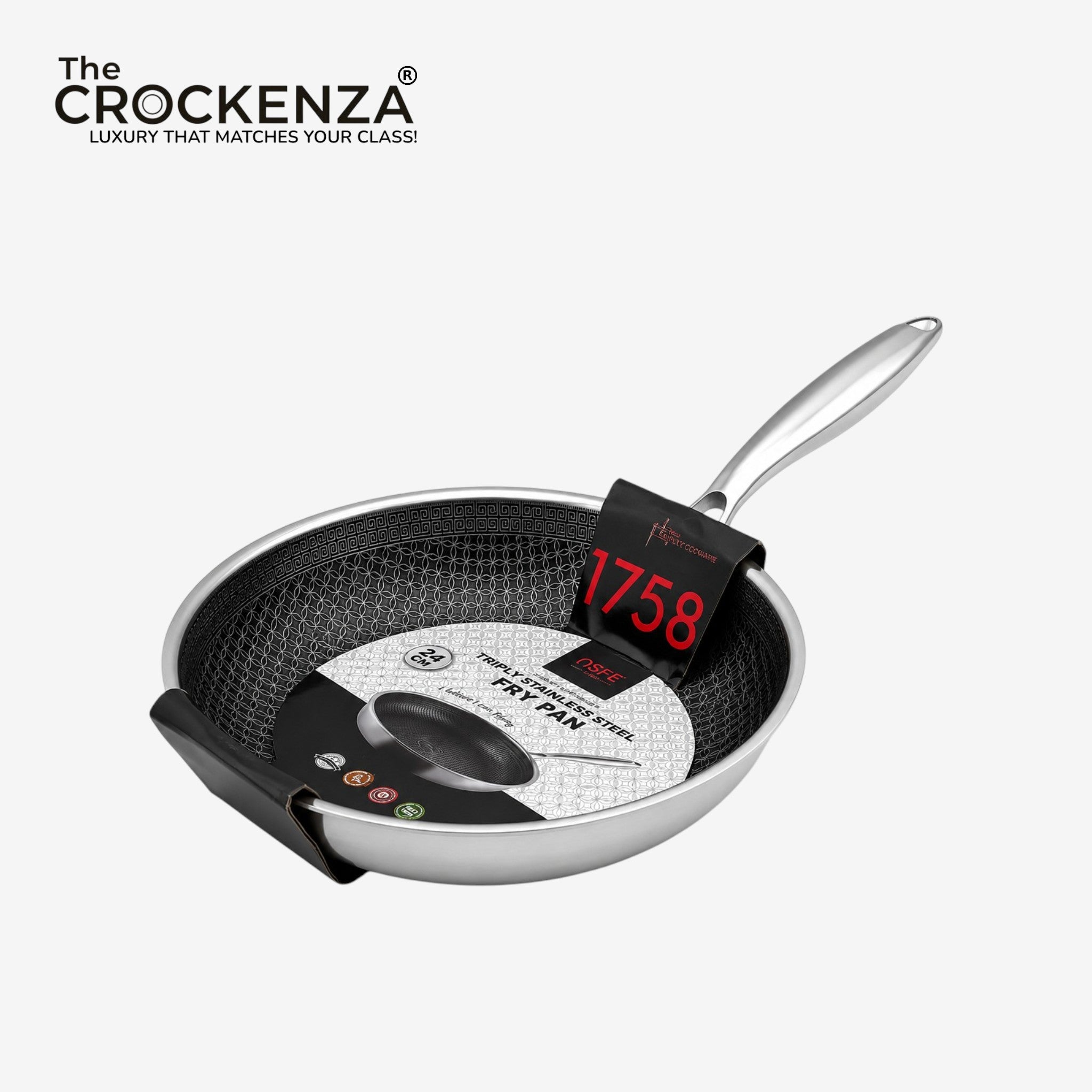 OSFE 24CM Tri-Ply Stainless Steel Fry Pan – Premium Non-Stick Cooking Pan