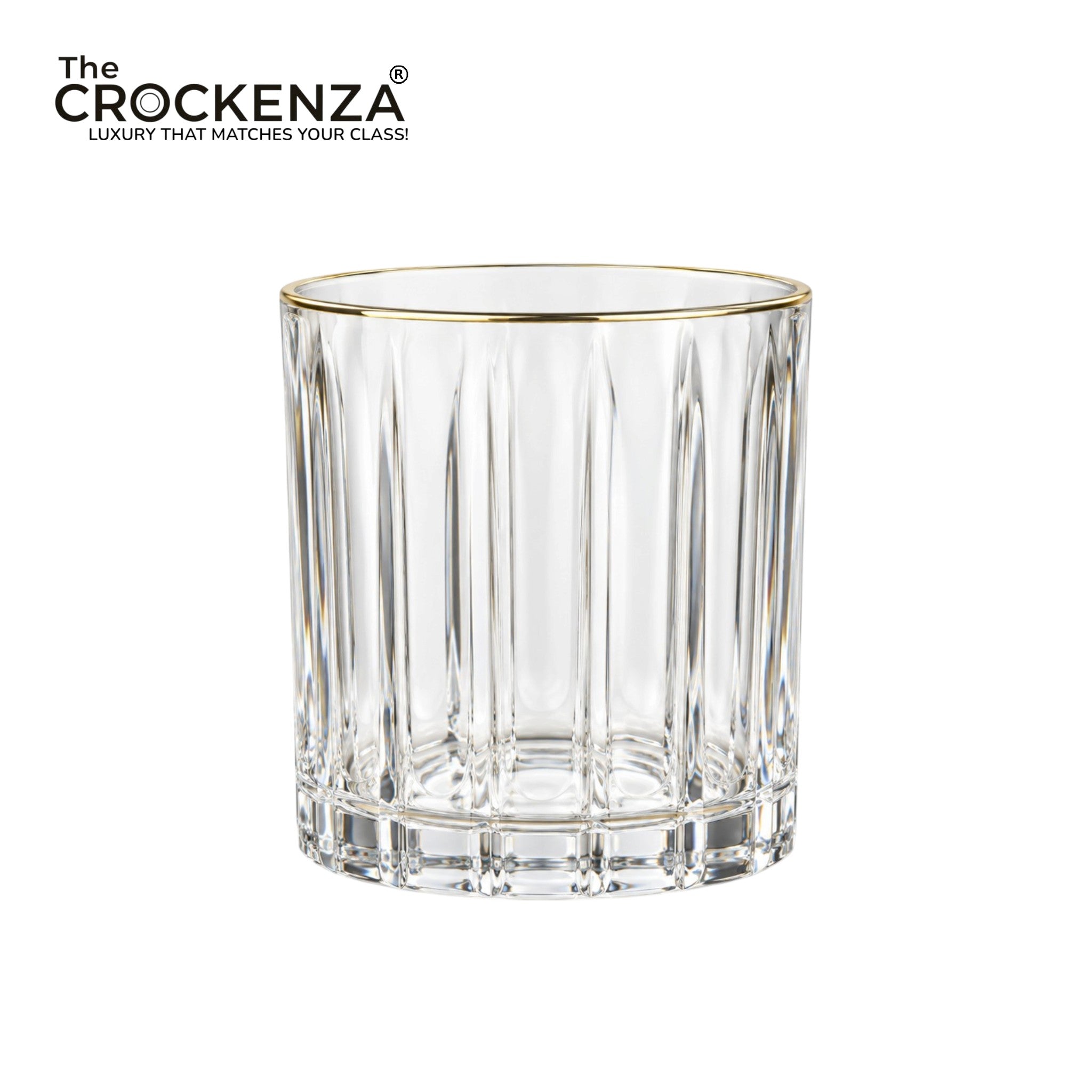 Luxury Gold Rim Drinking Glass Set – 6 Piece Decorative Juice & Water Tumblers