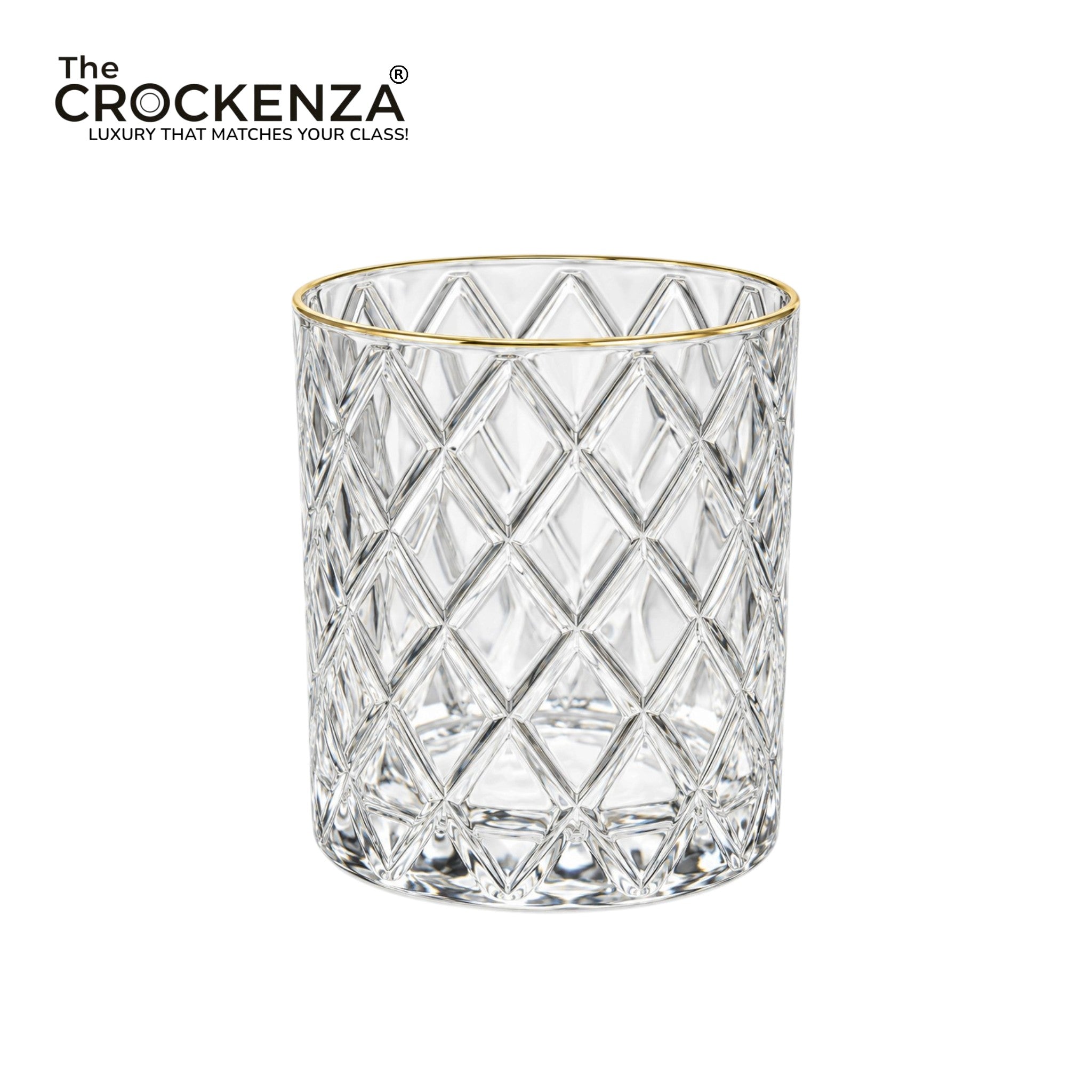 Luxury Gold Rim Drinking Glass Set – 6 Piece Decorative Juice & Water Tumblers