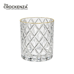 Luxury Gold Rim Drinking Glass Set – 6 Piece Decorative Juice & Water Tumblers
