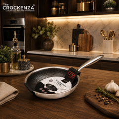 OSFE 22cm Tri-Ply Stainless Steel Fry Pan – Premium Patterned Cooking Pan