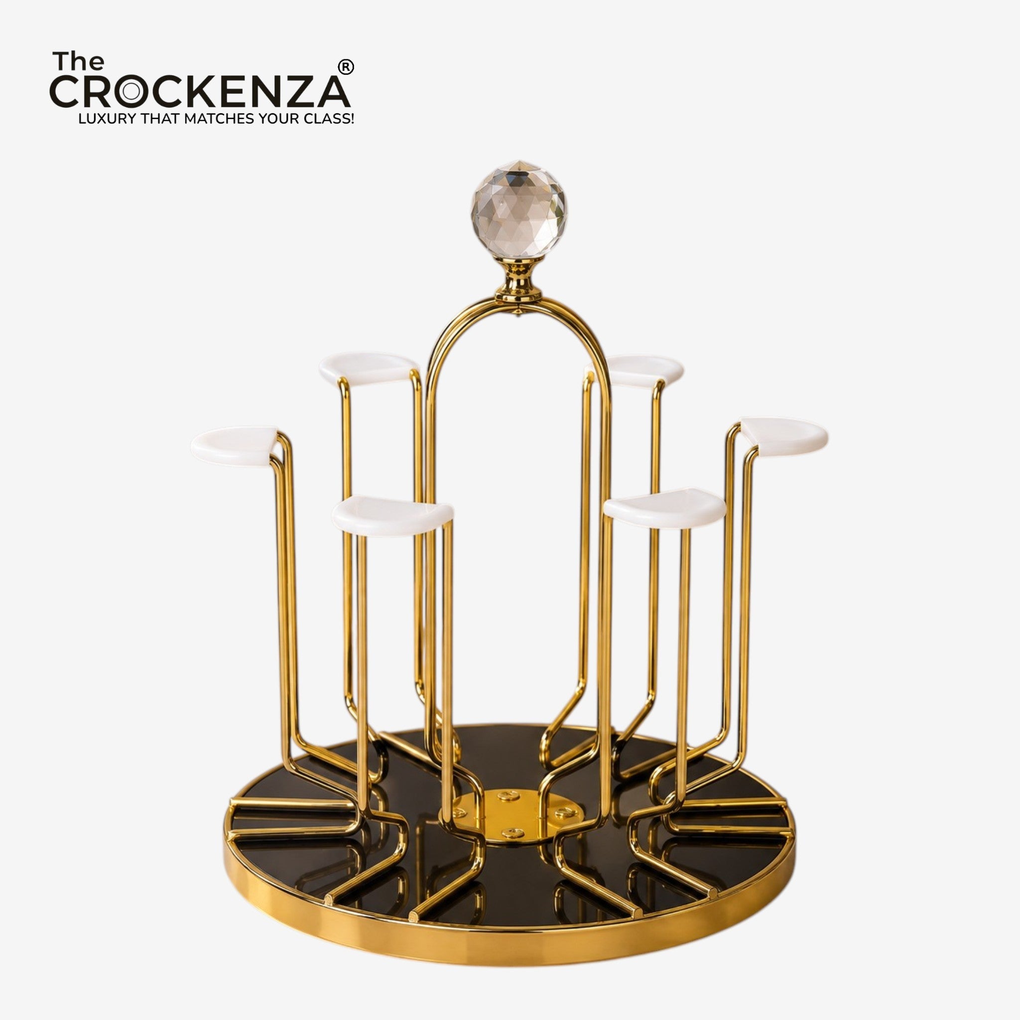 Elegant Gold Glass Stand – Perfect for Display & Serving