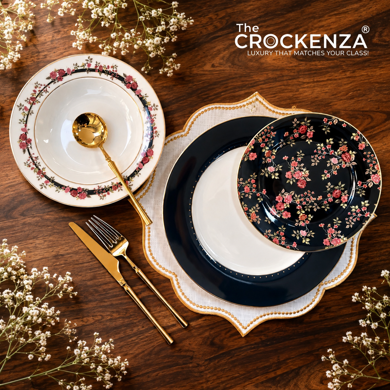 Imported Luxury 18-Pcs Johnson Bros–Inspired Premium Floral Plate Set