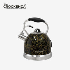 Luxury 3L Stainless Steel Whistling Tea Kettle | Wood-Grain Handle