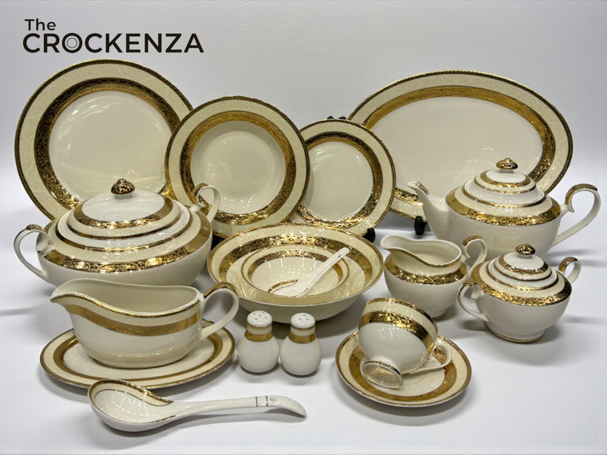 Imported Yamasen Japan–Inspired Luxury Gold-Plated Dining Set – Premium 75 & 103 Piece Collections for 8 and 12 Persons Servng