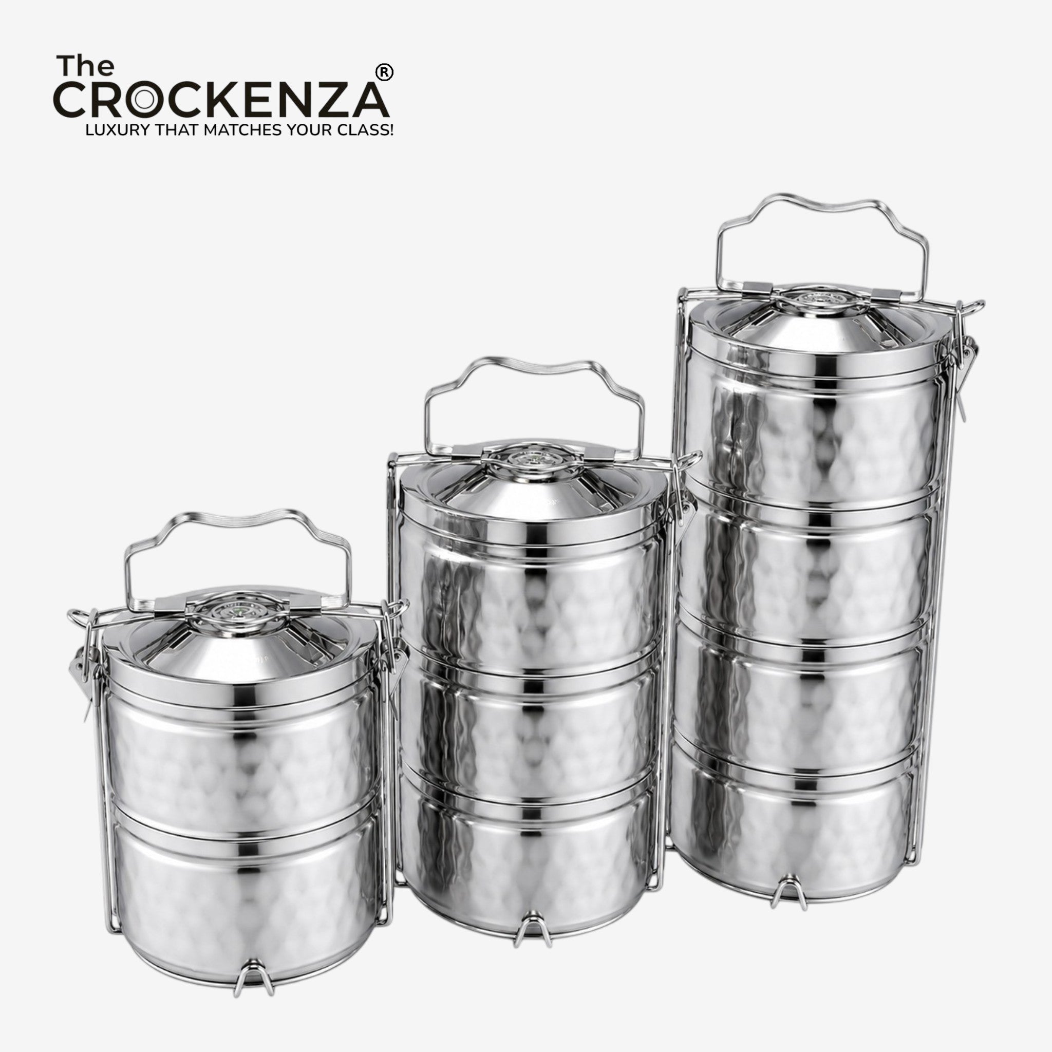 Premium Stainless Steel Multi-Tier Lunch Box / Tiffin Carrier – 2, 3 & 4 Layer