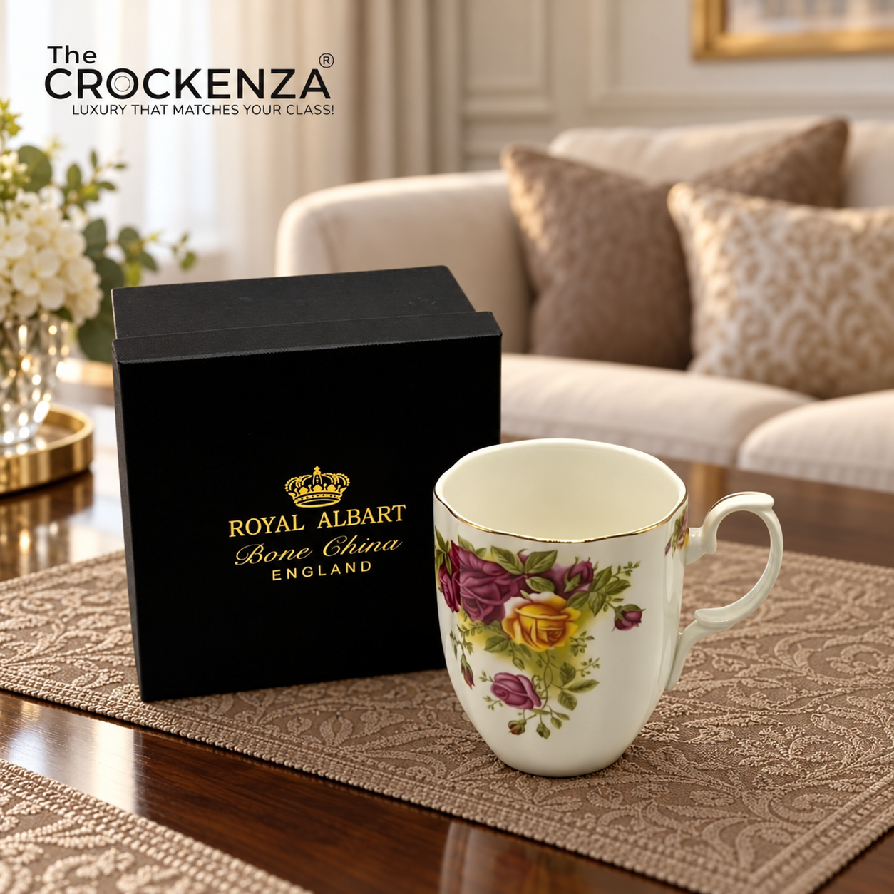 Royal Albert-Inspired Luxury Floral Mug – Single Piece