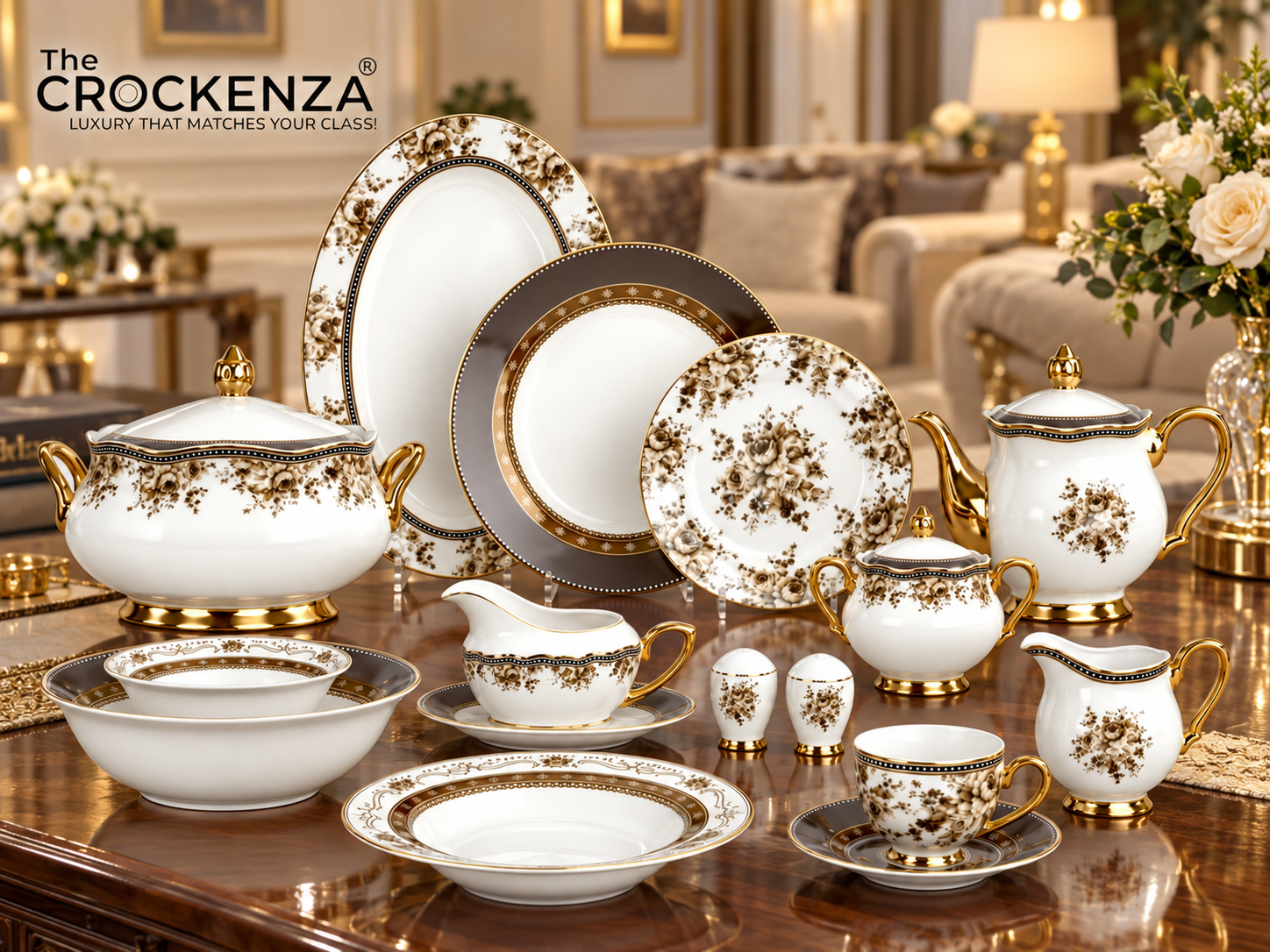 Imported Johnson Bros inspired Luxury Floral Dining Set - Available in two serving sizes