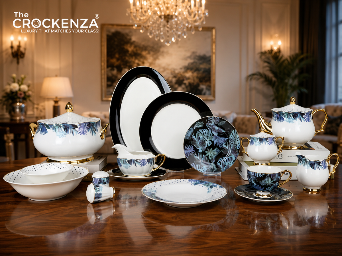 Johnson Bros Inspired Royal Floral Bone China Luxury Dinner Set | 65 & 89 Piece Gold-Gilded Collection