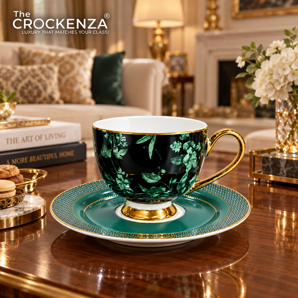 Premium Super Bone China Cup & Saucer Set | Vintage Johnson Bros Inspired Floral Tea Cups