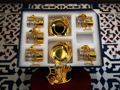 Golden Elegance – 12-Piece Luxury Qahwa Shot Set for Arabic tea & Coffee Lovers