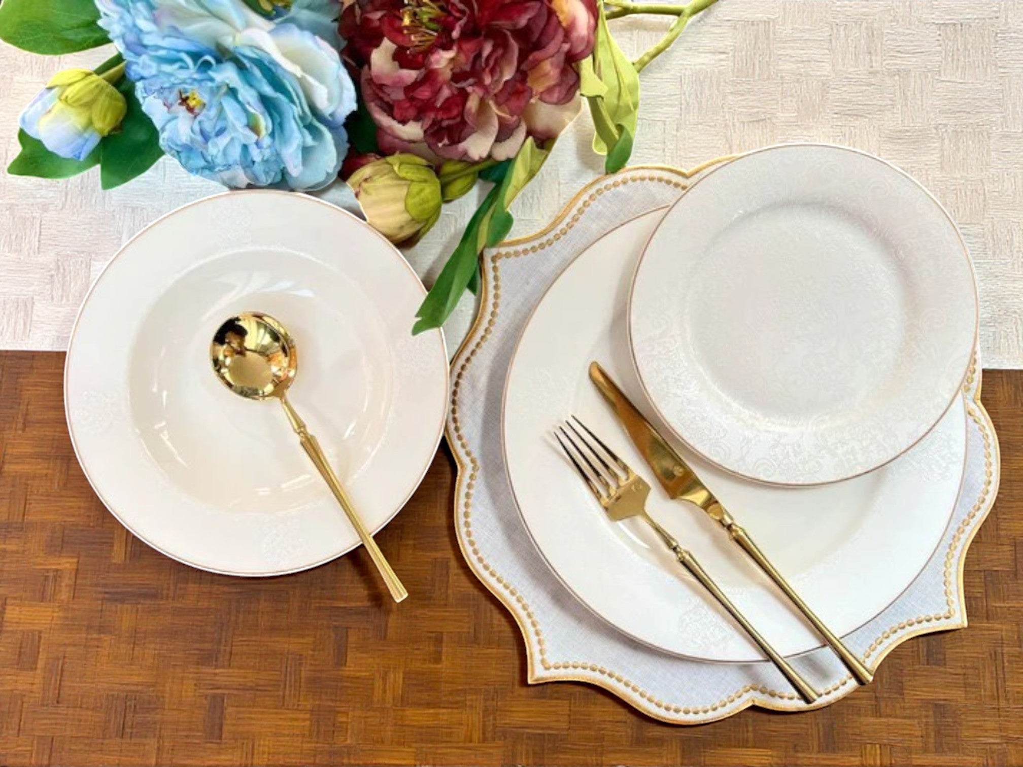 Luxury Johnson Bros Inspired 18-Piece Plate Set (White Collection) – Ideal for 6-Person Table Setting