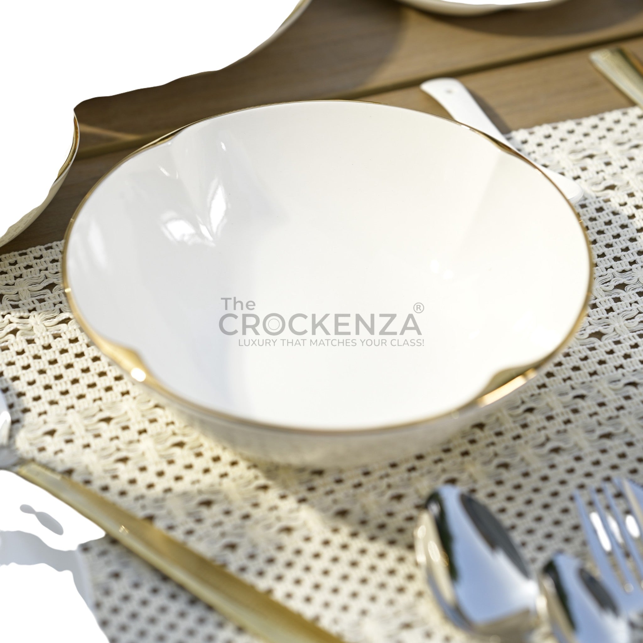 75-Piece Luxury Imperial Thailand inspired Porcelain Dinner Set – Ivory White Tableware with Gold Filigree Accent Handles