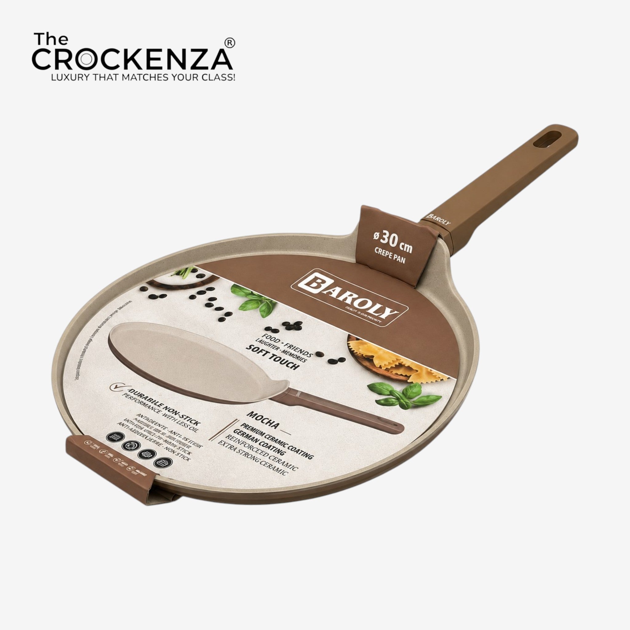 Baroly Premium 30CM Granite Non-Stick Crepe Pan | Induction Compatible