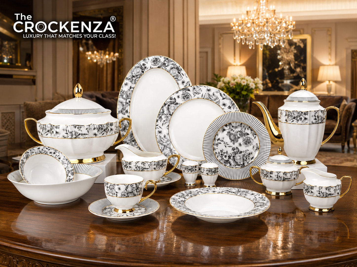 Imported Johnson Bros inspired Complete Dining Set - Available in two serving sizes (DS-012)