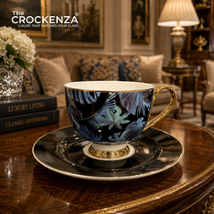Johnson Bros Inspired 12-Piece Floral Cups & Saucers Set –Elegant for Home, Guests & Gifting