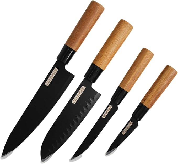 Zillinger Professional 4-Piece Japanese Knife Set – Precision, Elegance, & Durability