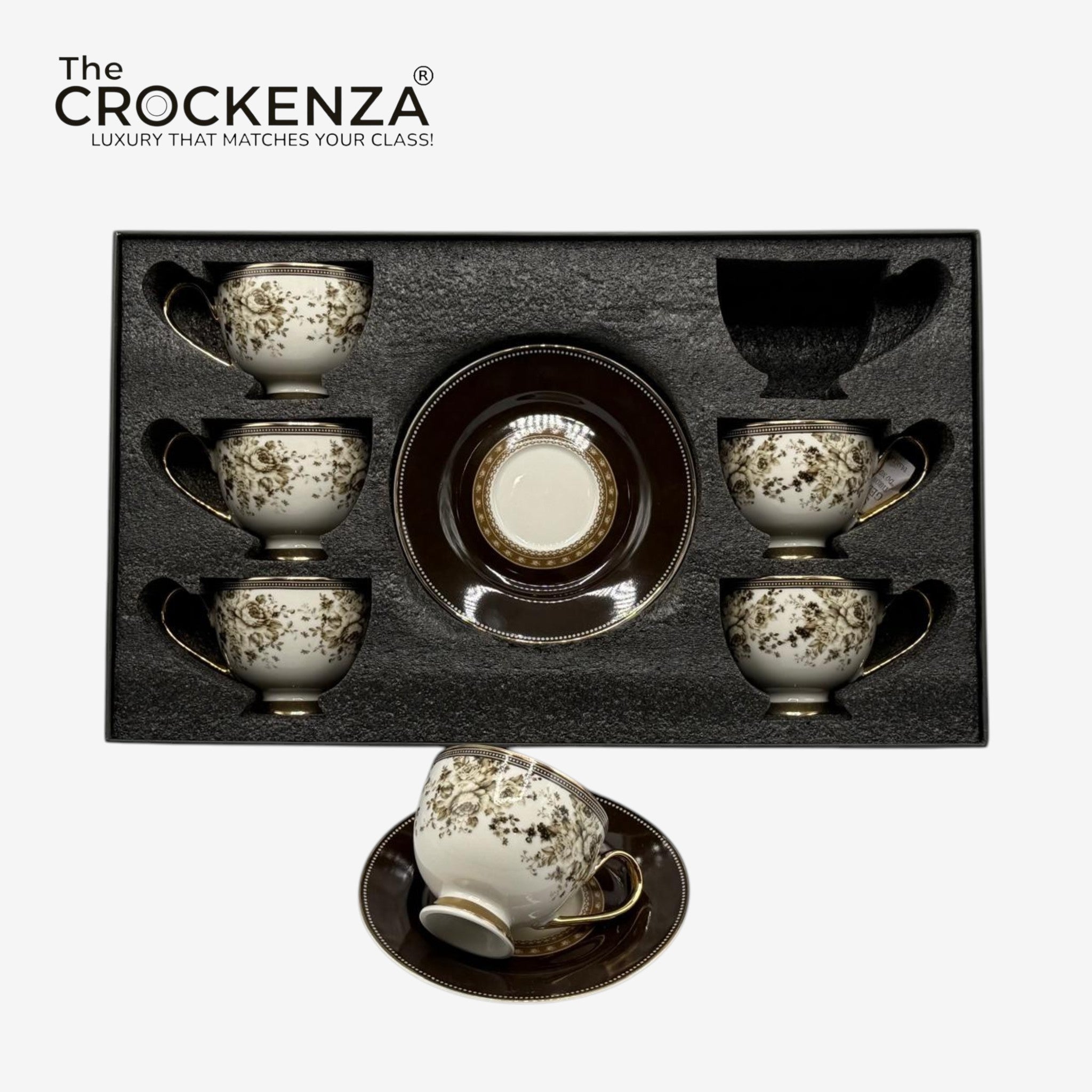 Johnson Bros Inspired 12-Piece Floral Cups & Saucers Set –Elegant for Home, Guests & Gifting