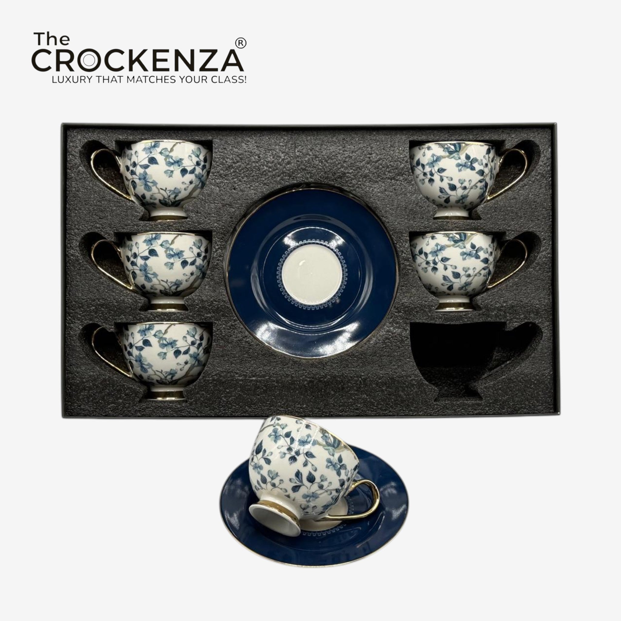Johnson Bros Inspired 12-Piece Floral Cups & Saucers Set –Elegant for Home, Guests & Gifting