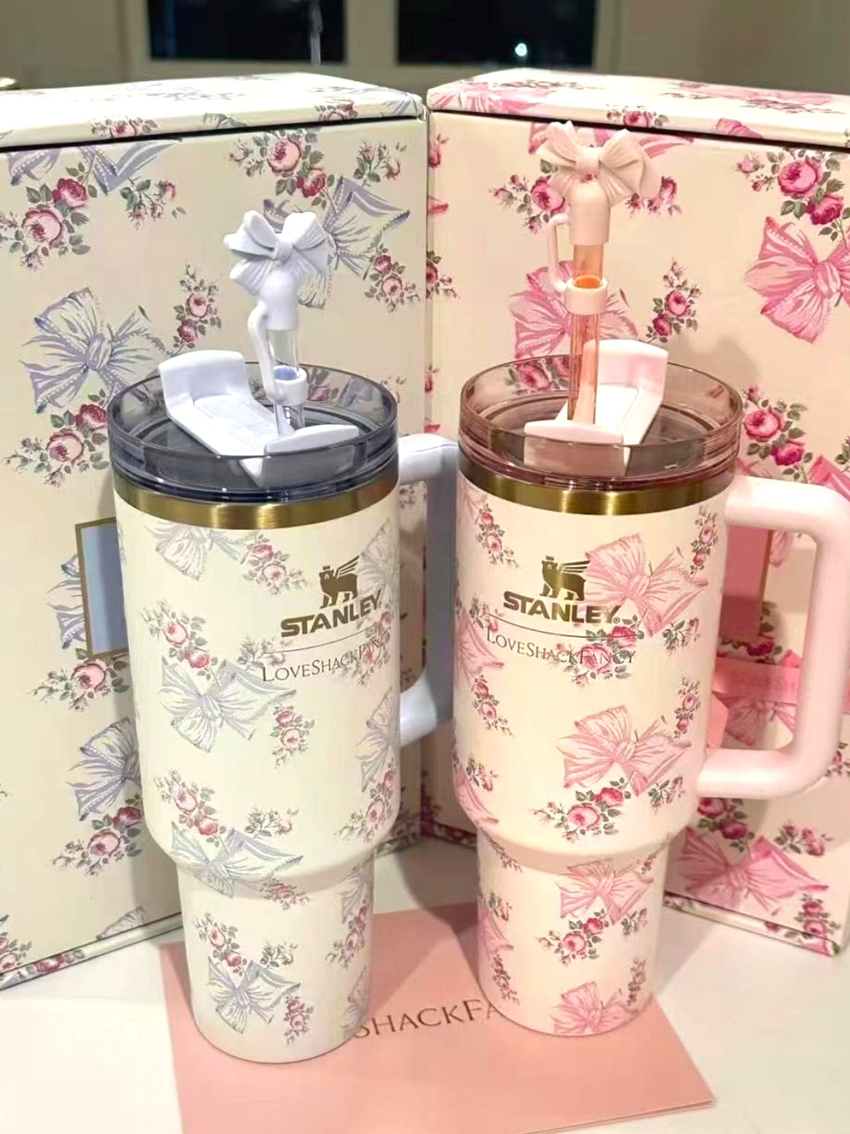 Stanley Quencher 40oz – Love Shake Original Fancy Tumbler Gift box with Lid & Handle | All-Day Hydration on-the-go