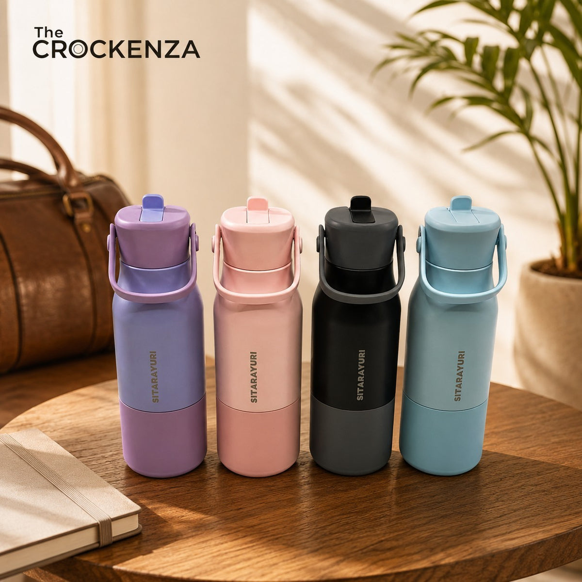 Sitarayuri 700 ML Stainless Steel Insulated Water Bottle with Carry Handle – Leak-Proof Hot & Cold Travel Flask (Copy)