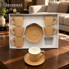 Imported Ceramic Cup & Saucer Set – Elegant Matte Finish