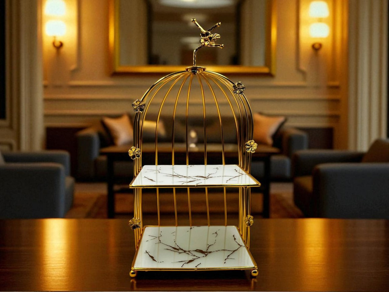 Gold Pastry Serving Stand – Elegant Dessert & Luxury Tableware