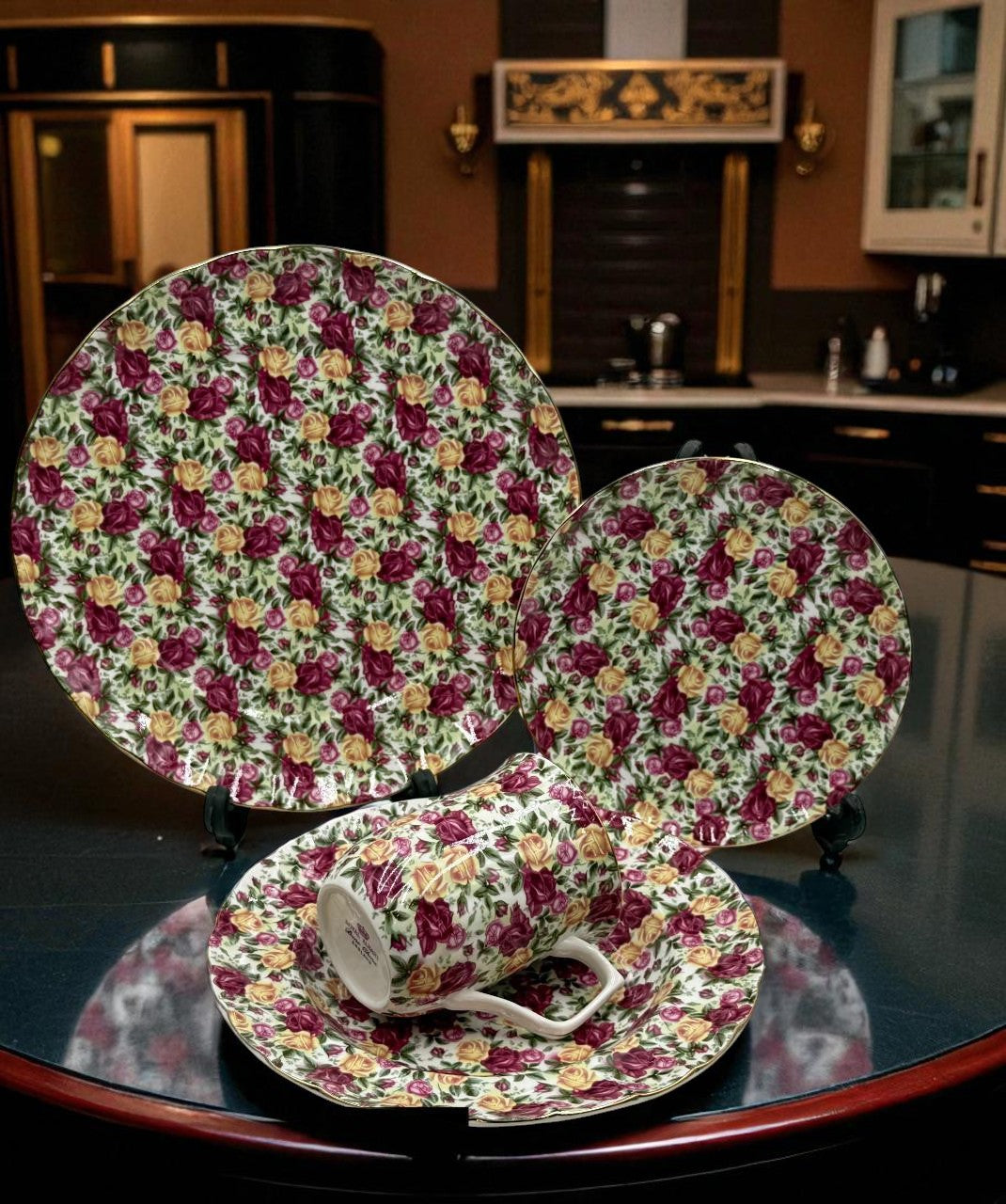 Royal Elegance Floral Plate Set – Inspired by Royal Albert 24 (Pcs)