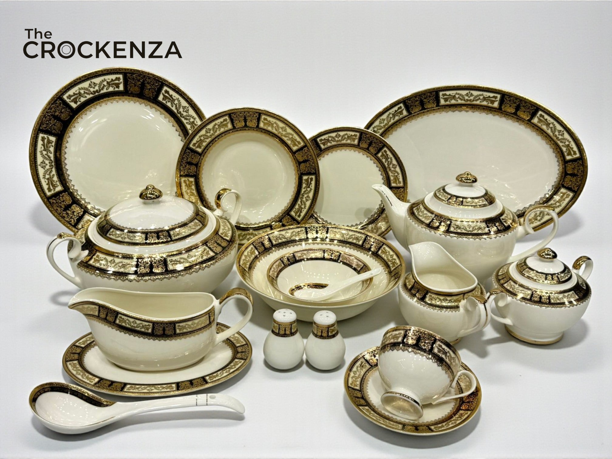 Yamasen Japan-Inspired Gold-plated Royal Dining Set | Available in 8 and 12 Person Serving