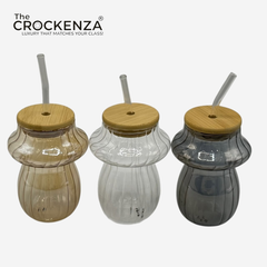 Luxury Glass Sipper with Bamboo Lid & Reusable Glass Straw