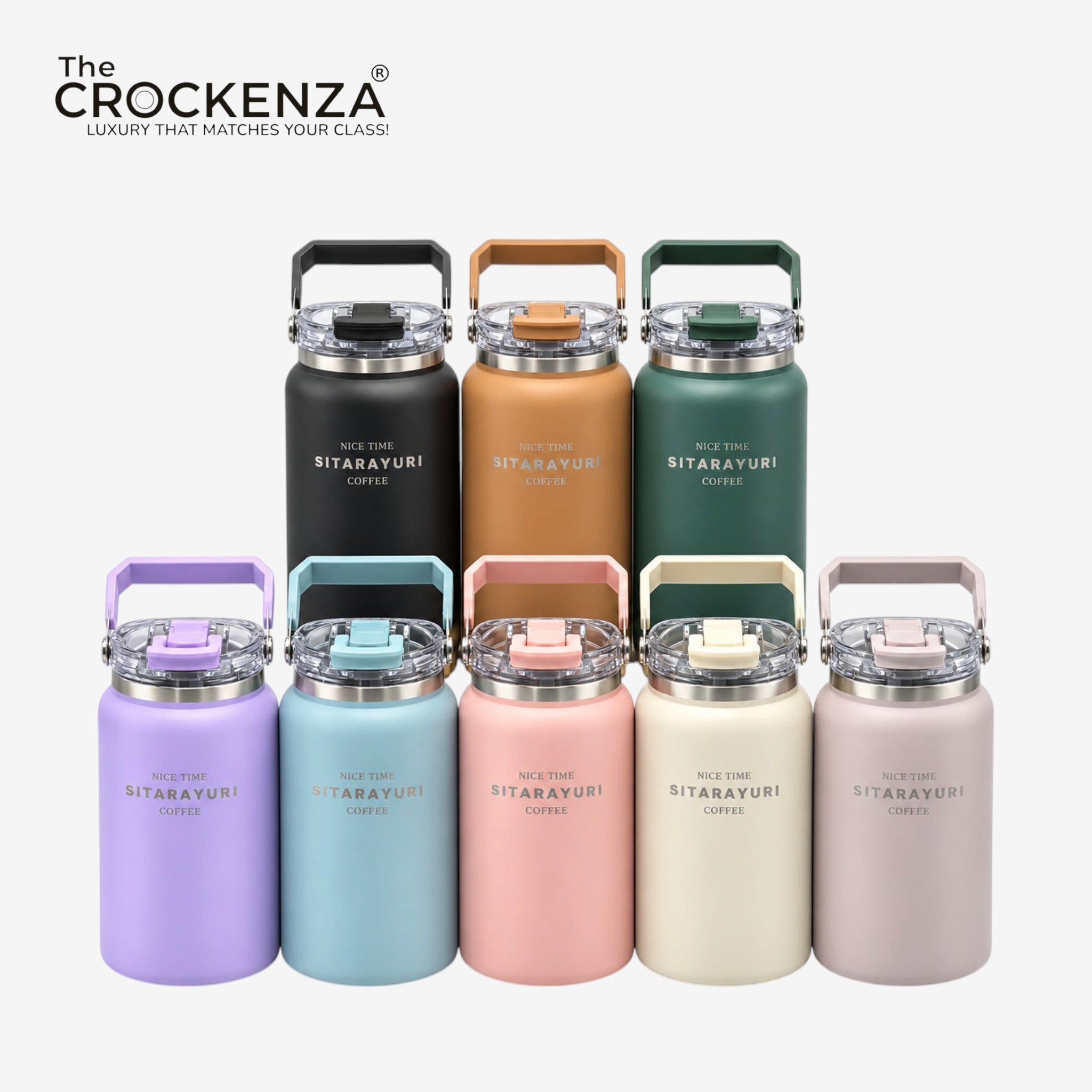 SITARAYURI 1500ml Insulated Travel Bottle with Carry Handle