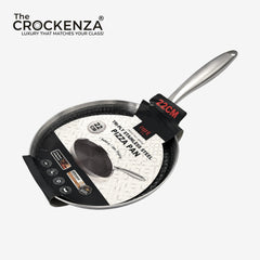 OSFE 22CM Tri-Ply Stainless Steel Pizza Pan – Premium Multipurpose Frying Pan