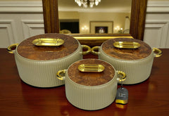 Imported Forver Gold Insulated Hotpot Set - Coffee with Brown Marble Lid (2/4/6.5ltr)
