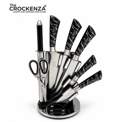 Bass Elite 8-Piece Stainless Steel Knife Collection with Rotating Carousel